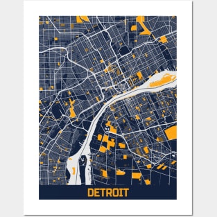 Detroit - Michigan Bluefresh City Map Posters and Art